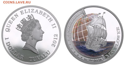 1 доллар Тувалу-кораблик - 2012