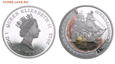 1 доллар Тувалу-кораблик - 2012f