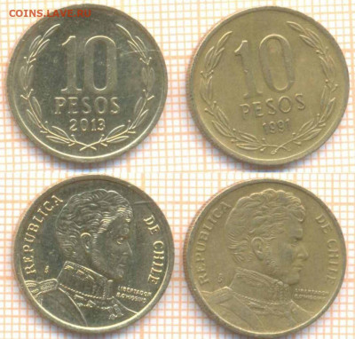 Чили 10 песо 1991, 2013 г., до 11.03.2020 г. 22.00 по Москв - Чили 10 песо 1991 2013 240