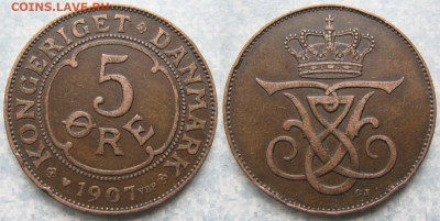 Дания 5 эре 1907 до 11-03-20 в 22:00 - Дания 5 эре 1907    202-к84-0011