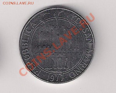 Сан Марино 100 лир 1977 Рыба в UNC РЕДКАЯ до 27.08.11 - рыба-2