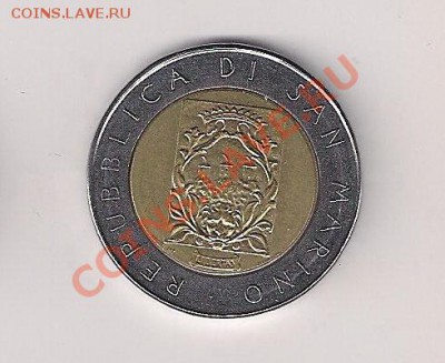 Сан Марино 500 лир 1988 Крепость БИМЕТАЛЛ до 27.08.11 - 500б-2