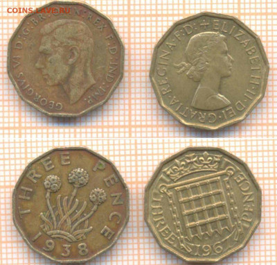 Великобритания 3 пенса 1938,1967 г., до 12.03.2020 г. 22.00 - Великобритания 3 пенса 1938 67 104