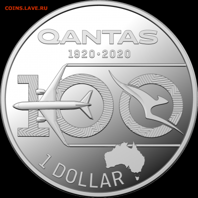 НОВИНКА Австралия, 1 доллар 2020 г,Серебро 100-летие Qantas - 0000800_qantas-centenary