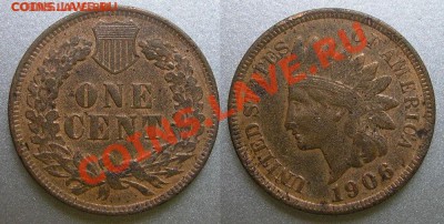 1 цент США 1906 до 26.08.11 22-00 мск - 1906