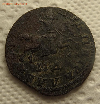 Копейка Петра. 2 штуки. И полушка 1719года. - AA497C2D-46E0-44CA-93DB-222676DF0F55