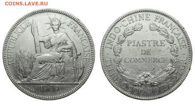 Французский Индокитай. 1 пиастр 1909 г. До 11.03.20. - Р207.JPG