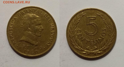 Уругвай 5 сентисимос 1960г латунь с 1 рубля - 14.03 22:00мск - IMG_20200308_173308