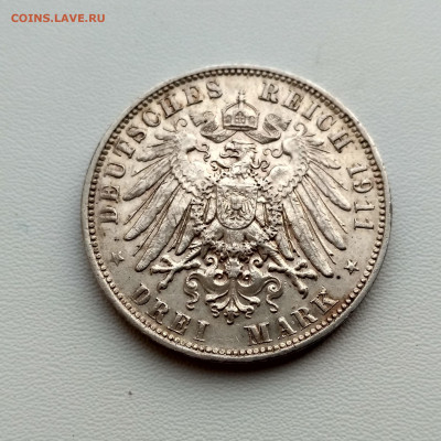 САКСОНИЯ,3 марки 1911г(Фридрих Август I)до 12.03.2020г - IMG_20200229_174957_HDR