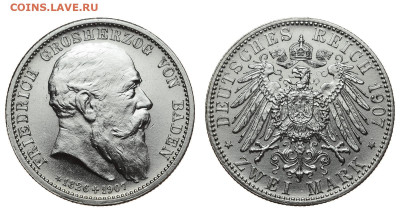 Баден. 2 марки 1907 г. Фридрих. До 11.03.20. - Р169.JPG