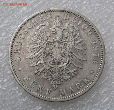 Пруссия. Вильгельм I. 5 МАРОК 1874 года. До 11.03.2020 - 5Марок1874 (5).JPG