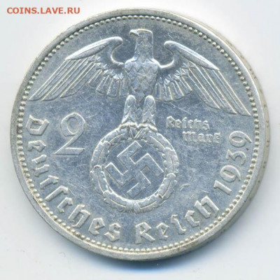 3-й Рейх 2 марки 1939-А - 3й-Рейх_2м-39-A_А