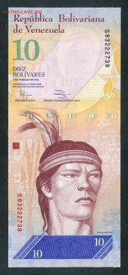 Венесуэла 10 боливар 2011 - Венесуэла_10б-2011_au_лицо