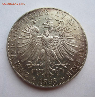 Франкфурт 2 талера 1866г   до 14.03.2020г в 22.00 мск - 5.JPG