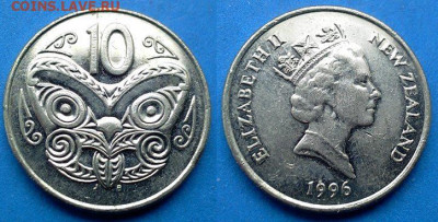Новая Зеландия - 10 центов 1996 года до 17.03 - Новая Зеландия 10 центов, 1996