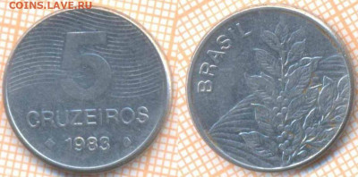 Бразилия 5 крузейро 1983 г., до 18.03.2020 г. 22.00 по Москв - Бразилия 5 крузейро 1983 336