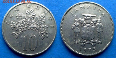 Ямайка - 10 центов 1975 года (без отметки МД) до 18.03 - Ямайка 10 центов, 1975