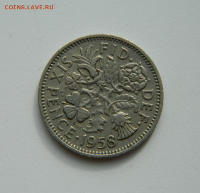 Великобритания 6 пенсов 1958 г. С рубля! до 16.03.20 - DSCN9950.JPG