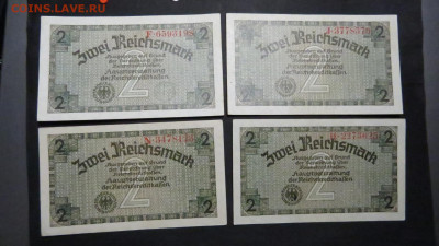 2 РЕЙХМАРКИ 1940-45 АUNC UNC 4 ШТ до 18.03.20 до 22:10 МСК - K6