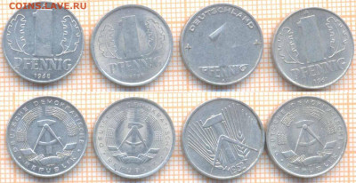 ГДР 1 пф 1952,61,68,78 гг., до 19.03.2020 г. 22.00 по Москв - ГДР 4 мон 367