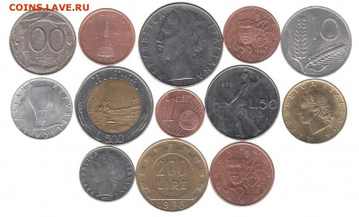 монеты Италии 13 шт. до 19.03 в 22.00 по мск - 3-2