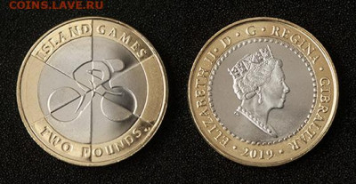 Биметаллические монеты Мира_новинки - Гибралтар_2 фунта 2019_Островные Игры_оба