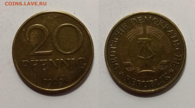 ГДР 20 пфеннигов  1969 г с 1 рубля - 17.03 22:00 мск - IMG_20200308_175646