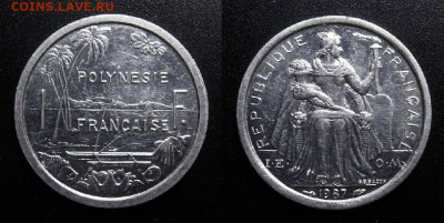 Франц. Полинезия - 1 франк (1987) до 15.03 (22.00) - Франц. Полинезия - 1 франк (1987) «Вид гавани»