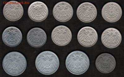 Монеты Германской империи - 13 штук (1876-1921 год) - Германия 14 штук1