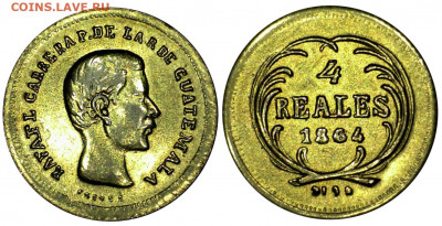 4 реала 1864, Гватемала - 44