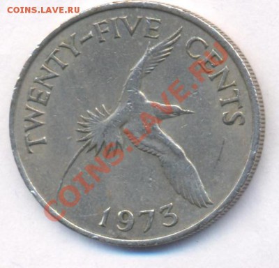 Бермудские о-ва 25 центов 1973 г.До 26.08.11 г. 21-00 МСК. - Бермуды 25.1