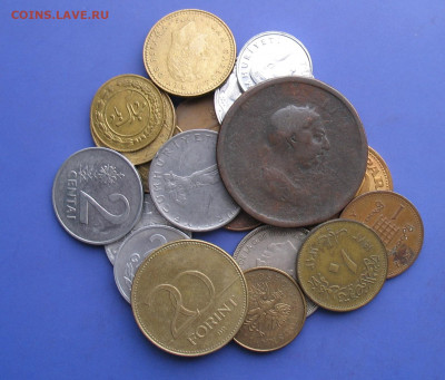 Иностранные монеты 19 шт до 21.03.20г.22.0ч. - кучка 19 ин
