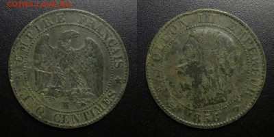 Франция – 5 сантимов (1856 МА) до 19.03 (22.00) - Франция – 5 сантимов (1856 МА) «Наполеон III»