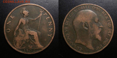 Великобритания – 1 пенни (1902) до 19.03 (22.00) - Великобритания – 1 пенни (1902) «Эдуард VII»