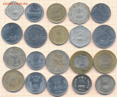 Индия 20 монет, до 24.03.2020 г. 22.00 по Москве - Индия 20 монет1 390