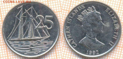 Каймановы острова 25 центов 1992 г., до 24.03.2020 г. 22.00 - Кайманы 25 центов 1992 8608