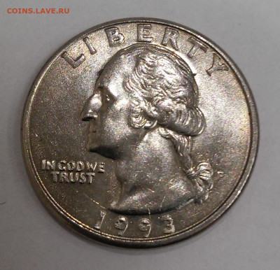 25 центов США,1993г.Филадельфия,на оценку - 20200318_232623