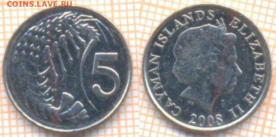 Каймановы острова 5 центов 2008 г., до 25.03.2020 г. 22.00 п - Кайманы 5 центов 2008 8629