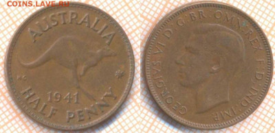 Австралия полпенни 1941 г., до 25.03.2020 г. 22.00 по Москв - Австралия полпенни 1941 8679