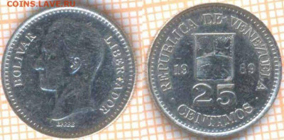 Венесуэла 25 сентимо 1989 г., до 25.03.2020 г. 22.00 по Моск - Венесуэла 25 сентимо 1989 8734