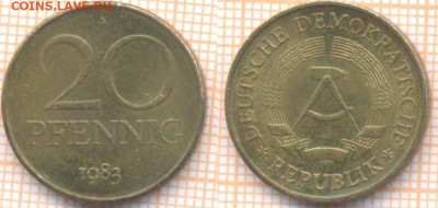 ГДР 20 пф 1983 г., до 26.03.2020 г. 22.00 по Москве - ГДР 20 пфеннигов 1983 8807