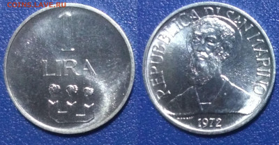Сан-Марино 1 лира, 1972 (556) - 5 (7)