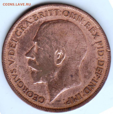 Великобритания 1 пенни 1921 г. до 24.00 28.03. 20 г. - 019