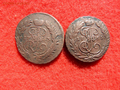 2 копейки Е-2 перечекан 2 штуки 1763,1765 год. мм. - 2 копейки 001.JPG