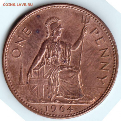 Великобритания 1 пенни 1964 г. до 24.00 30.03. 20 г. - 066