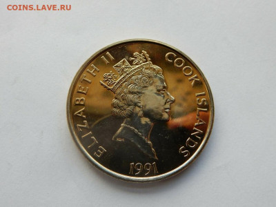 Крона Шайба Острова Кука 5$ долларов 1991 500 лет открытие - krona_shajba_ostrova_kuka_5_dollarov_1991_500_let_otkrytie_ameriki_kolumb_korabl_parusnik_flot (1)
