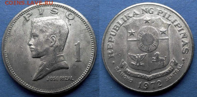 Филиппины - 1 писо 1972 года (Крупная) до 1.04 - Филиппины 1 писо, 1972