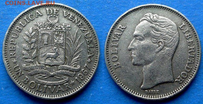 Венесуэла - 1 боливар 1967 года до 1.04 - Венесуэла 1 боливар, 1967