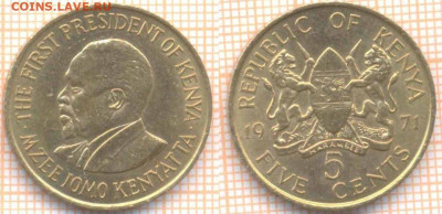Кения 5 центов 1971 г., до 02.04.2020 г. 22.00 по Москве - Кения 5 центов 1971 8964