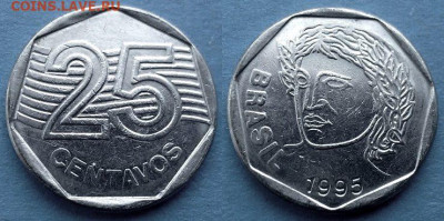 Бразилия - 25 сентаво 1995 года до 1.04 - Бразилия 25 сентаво, 1995
